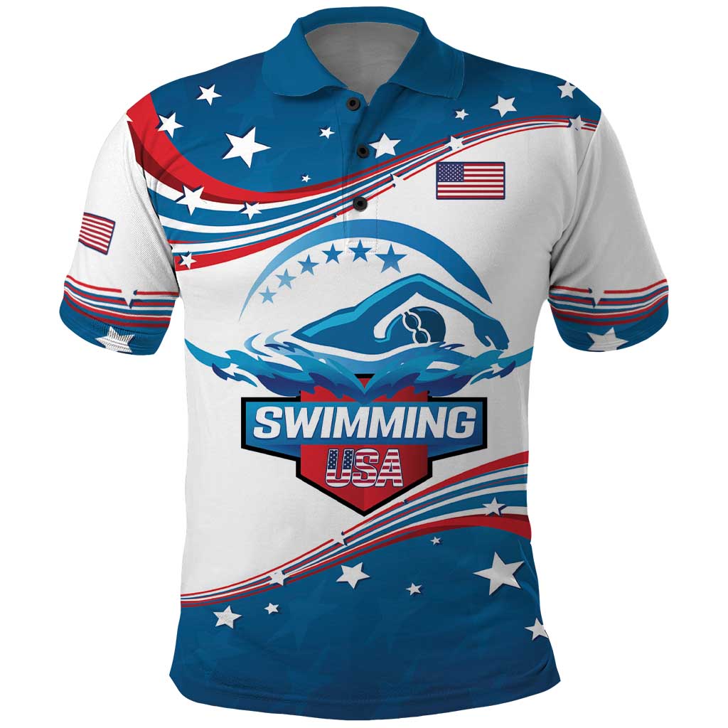 Personalized USA Swimming Polo Shirt 2024 We Are The Champions LT14