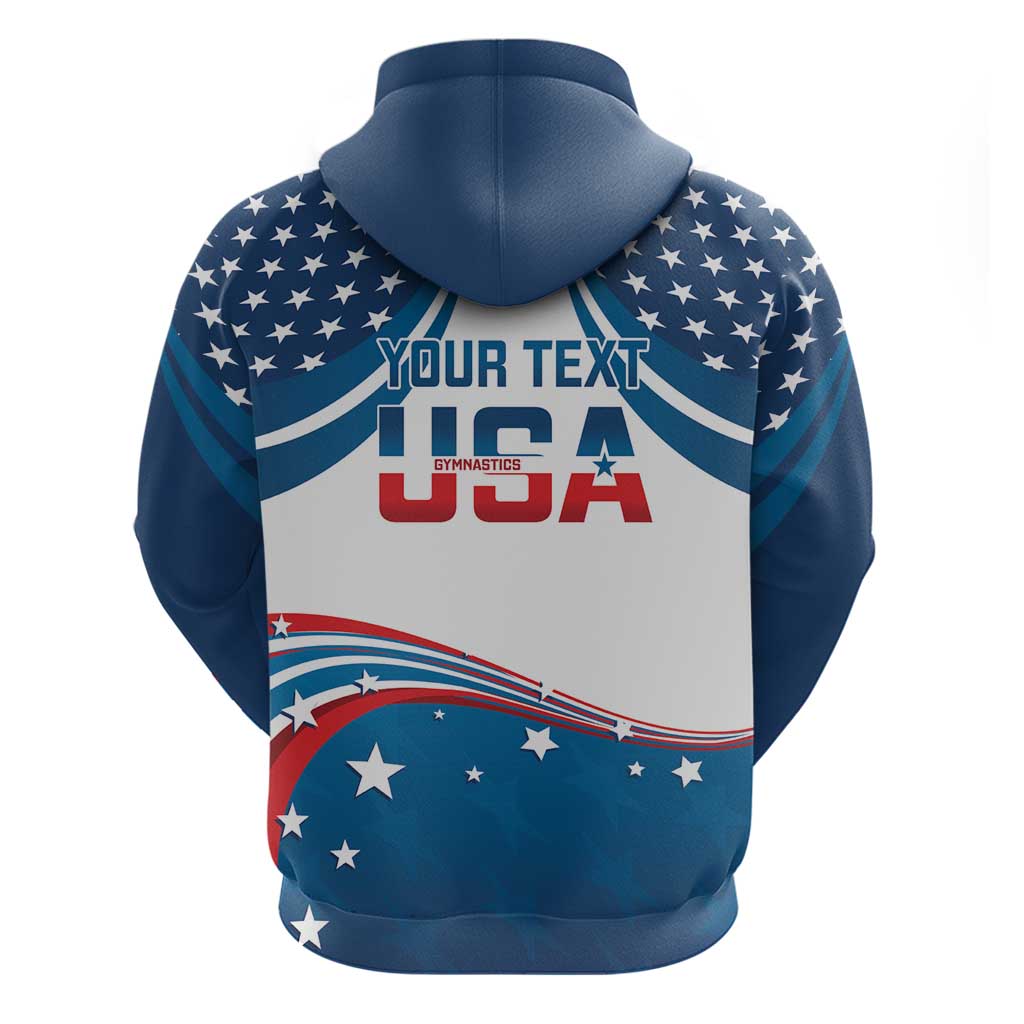 Personalized USA Gymnastics Hoodie 2024 United States Flag Curve Style LT14