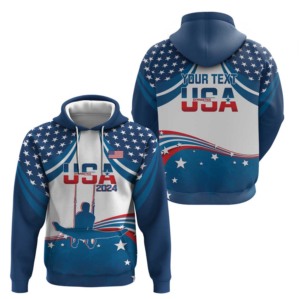 Personalized USA Gymnastics Hoodie 2024 United States Flag Curve Style LT14