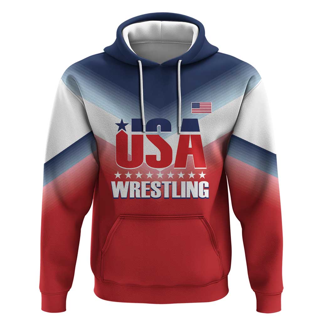 Custom USA Wrestling Hoodie 2024 Sporty Style LT14