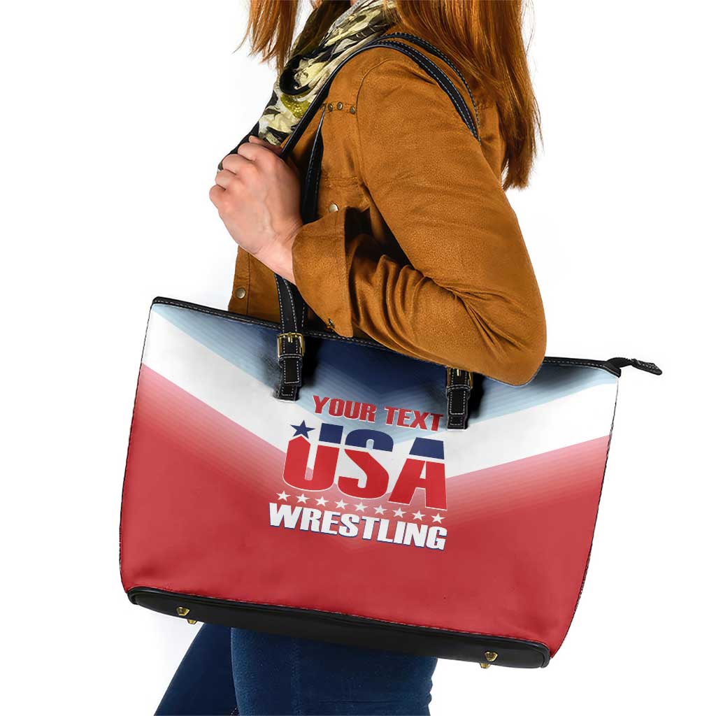 Custom USA Wrestling Leather Tote Bag 2024 Sporty Style LT14