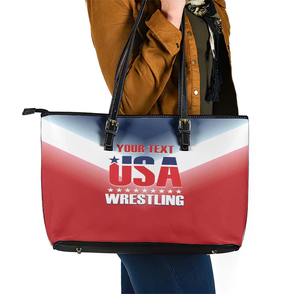 Custom USA Wrestling Leather Tote Bag 2024 Sporty Style LT14