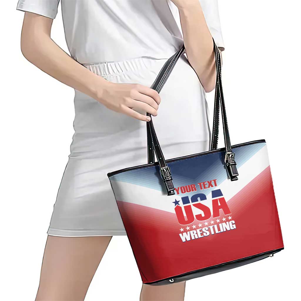 Custom USA Wrestling Leather Tote Bag 2024 Sporty Style LT14