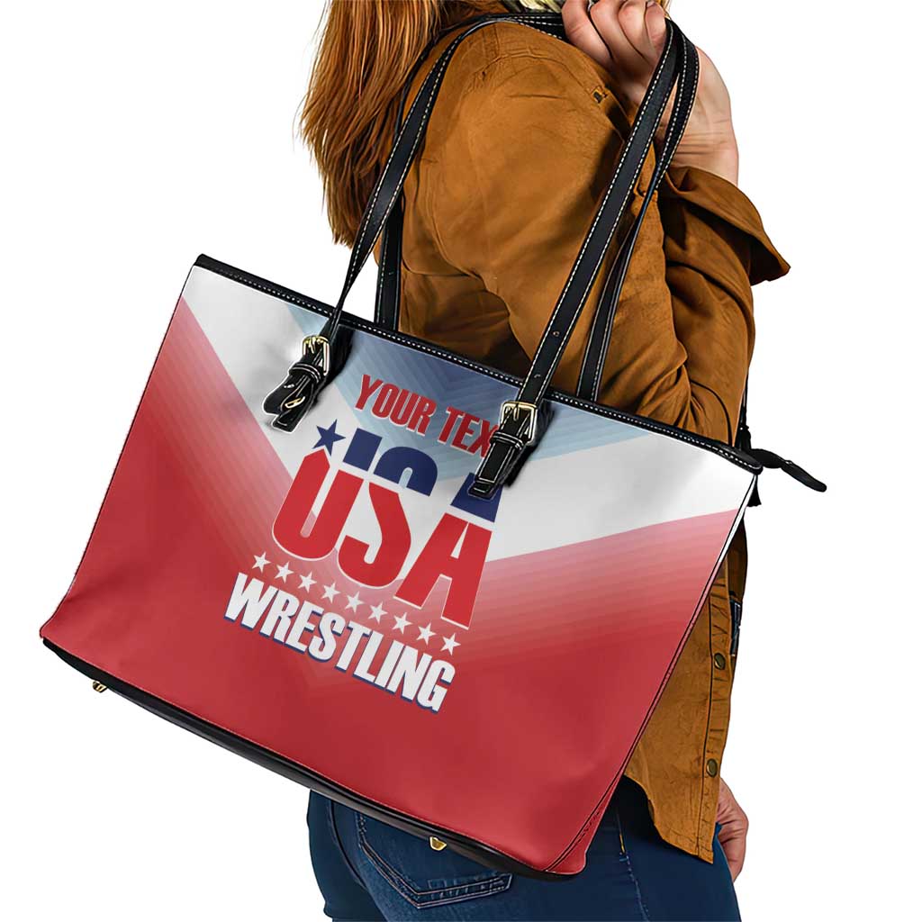 Custom USA Wrestling Leather Tote Bag 2024 Sporty Style LT14