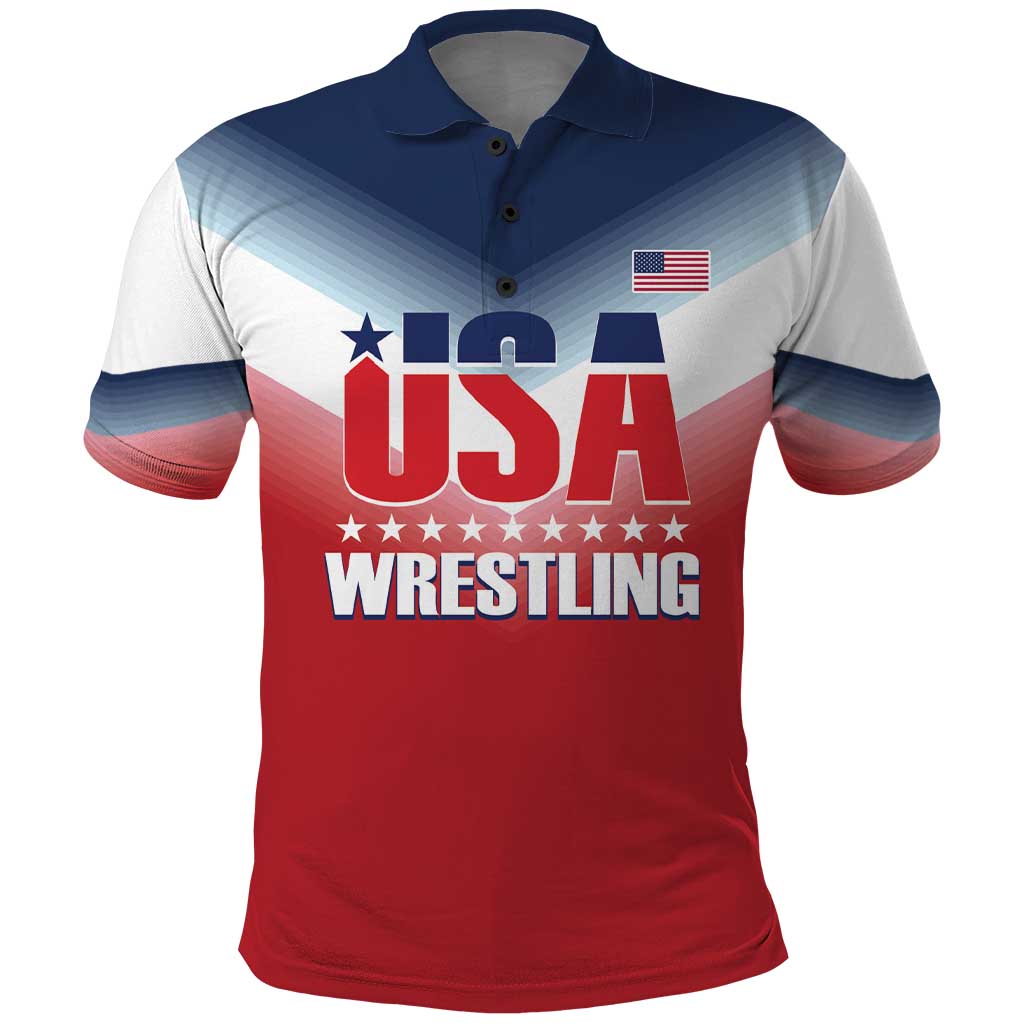 Custom USA Wrestling Polo Shirt 2024 Sporty Style LT14