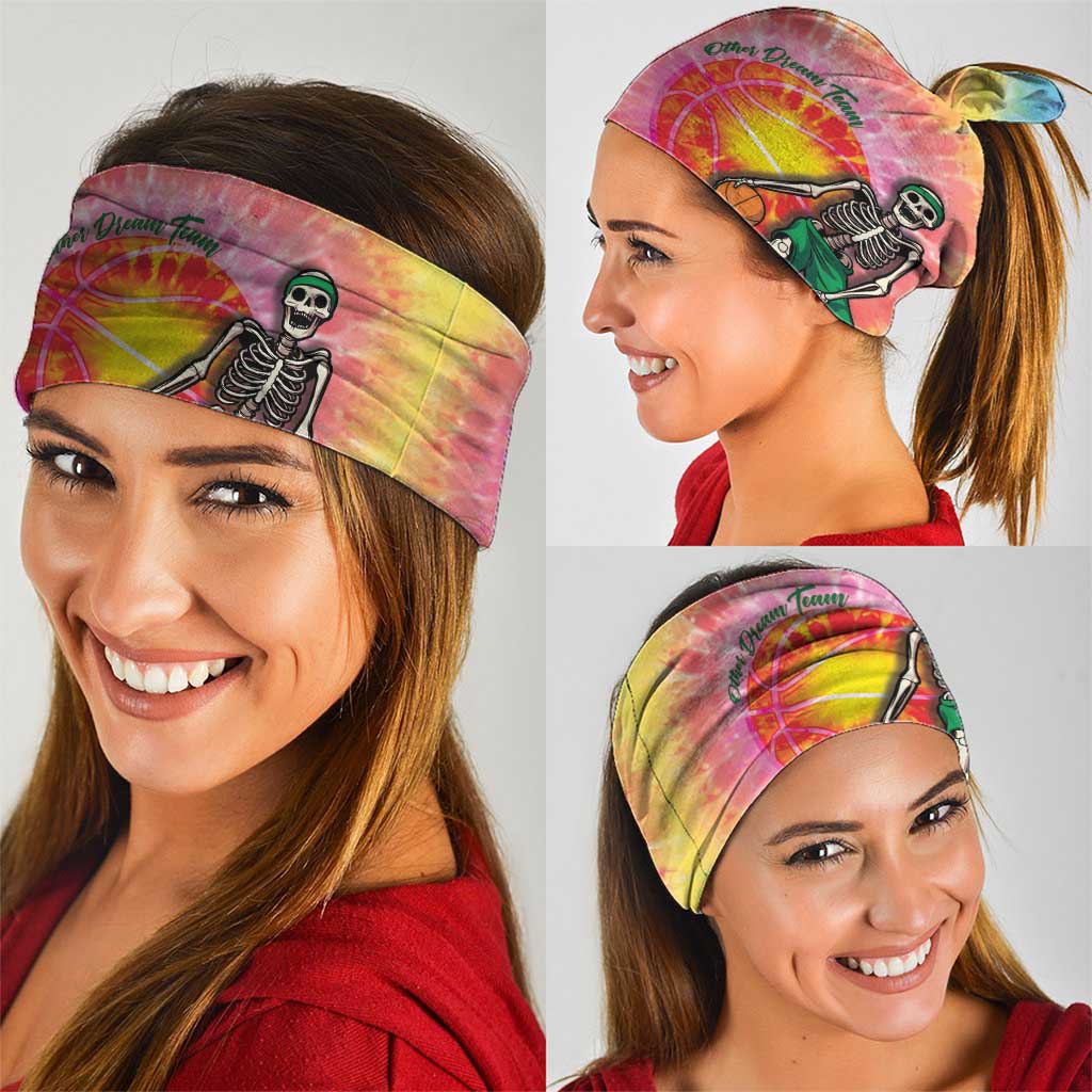 Lithuania Basketball Custom Neck Gaiter 100th Anniversary Skeleton Colorful Tie Dye LT14