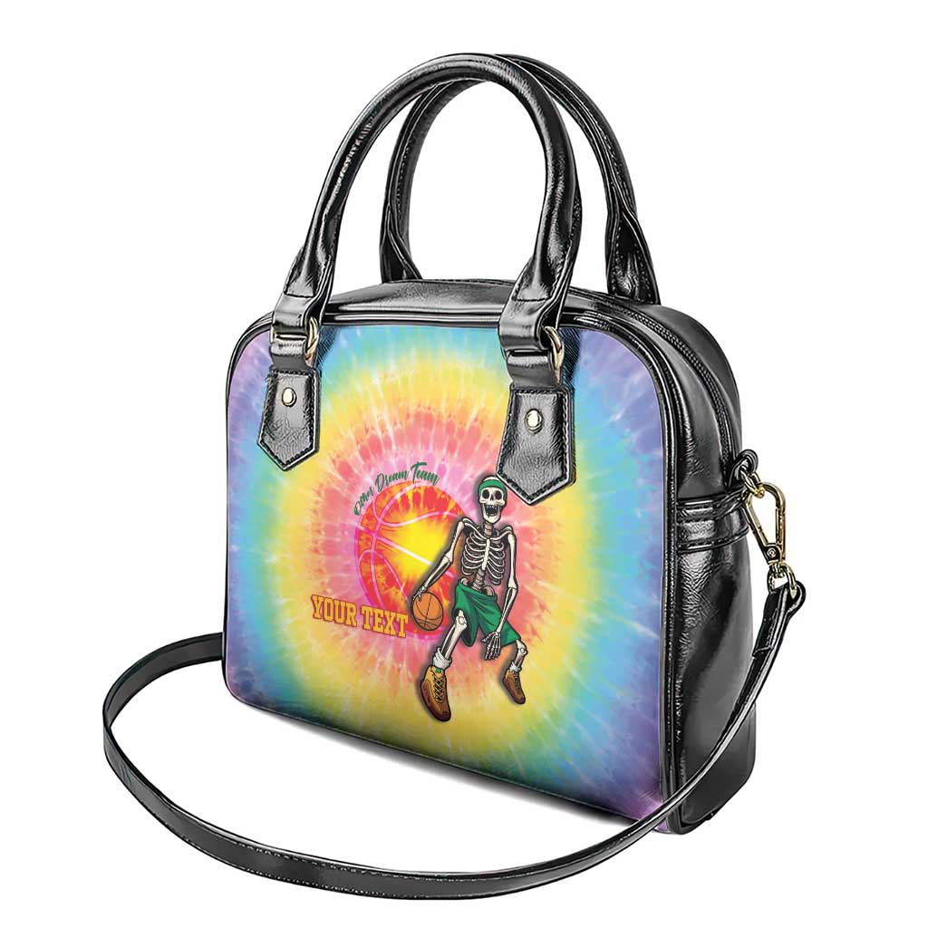 Lithuania Basketball Custom Shoulder Handbag 100th Anniversary Skeleton Colorful Tie Dye LT14