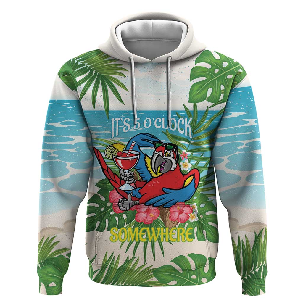 Guyana Christmas Hoodie Chilling Macaw It's 5 o'clock Somewhere LT14