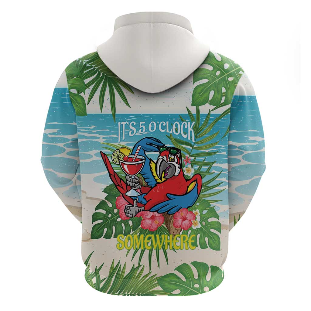 Guyana Christmas Hoodie Chilling Macaw It's 5 o'clock Somewhere LT14
