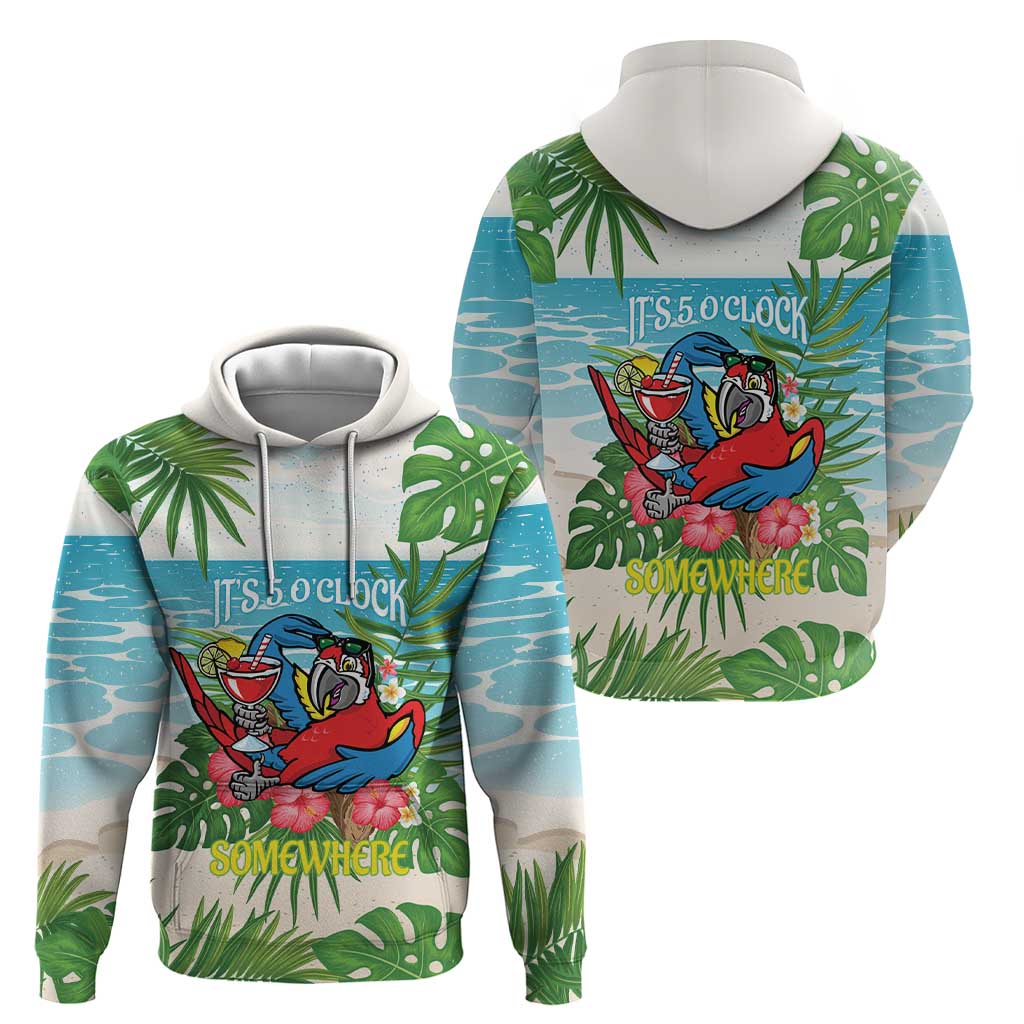 Guyana Christmas Hoodie Chilling Macaw It's 5 o'clock Somewhere LT14