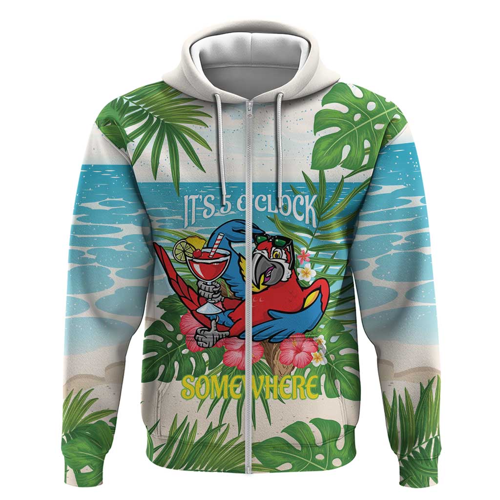 Guyana Christmas Hoodie Chilling Macaw It's 5 o'clock Somewhere LT14
