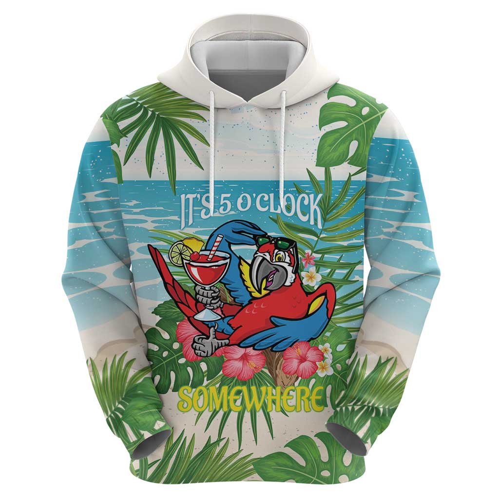 Guyana Christmas Hoodie Chilling Macaw It's 5 o'clock Somewhere LT14