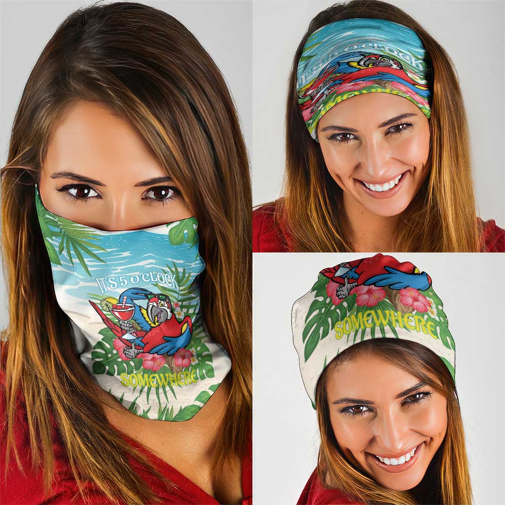 Guyana Christmas Neck Gaiter Chilling Macaw It's 5 o'clock Somewhere LT14