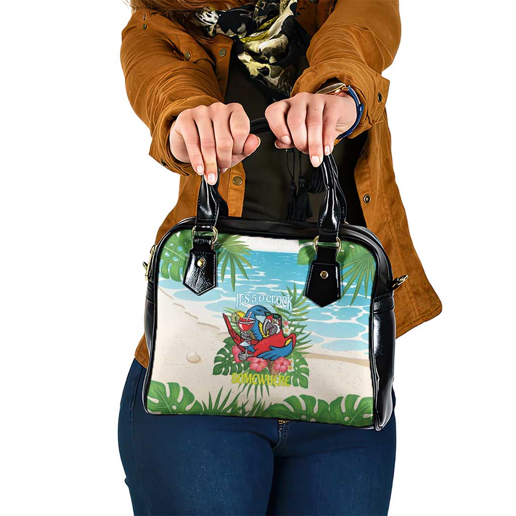 Guyana Christmas Shoulder Handbag Chilling Macaw It's 5 o'clock Somewhere LT14
