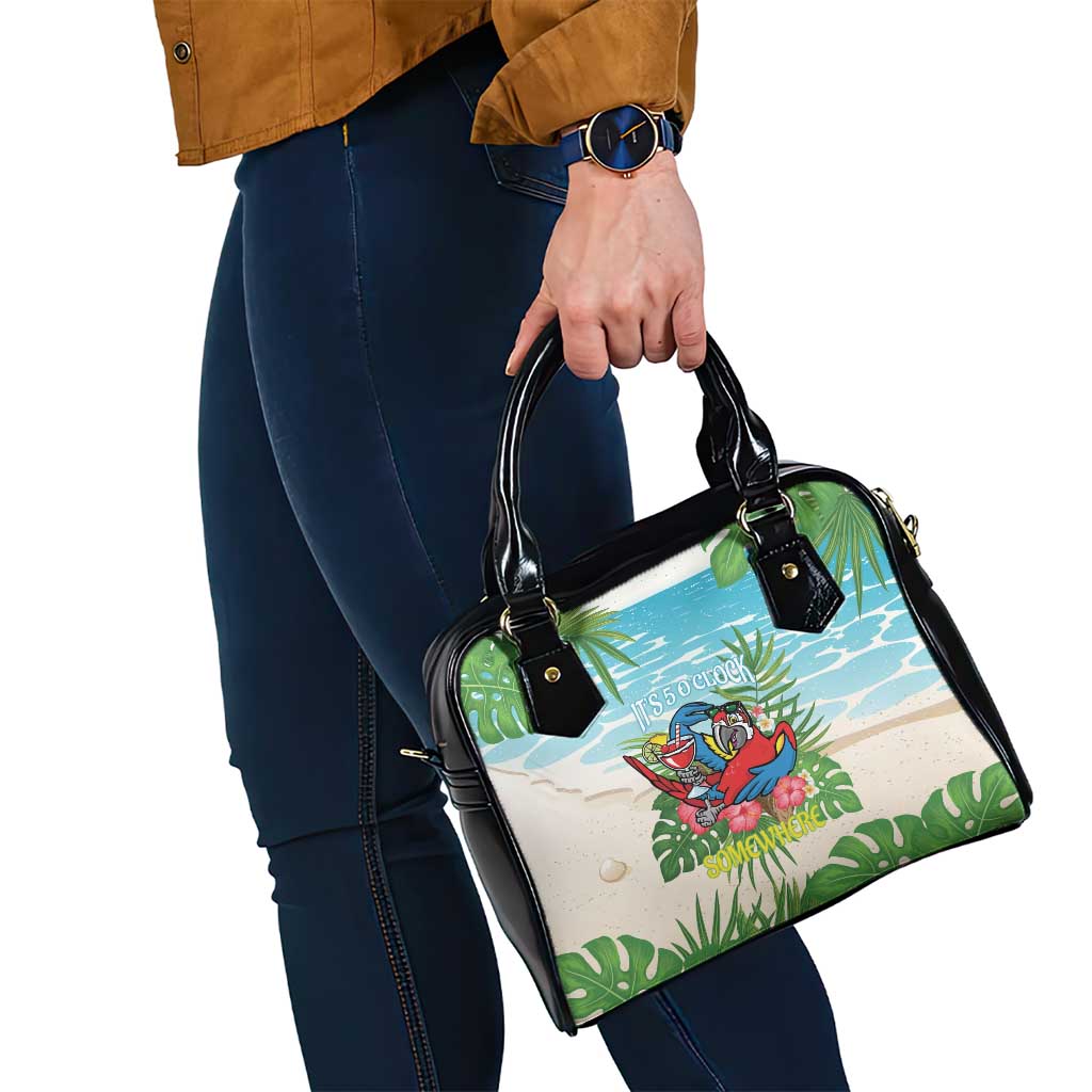 Guyana Christmas Shoulder Handbag Chilling Macaw It's 5 o'clock Somewhere LT14