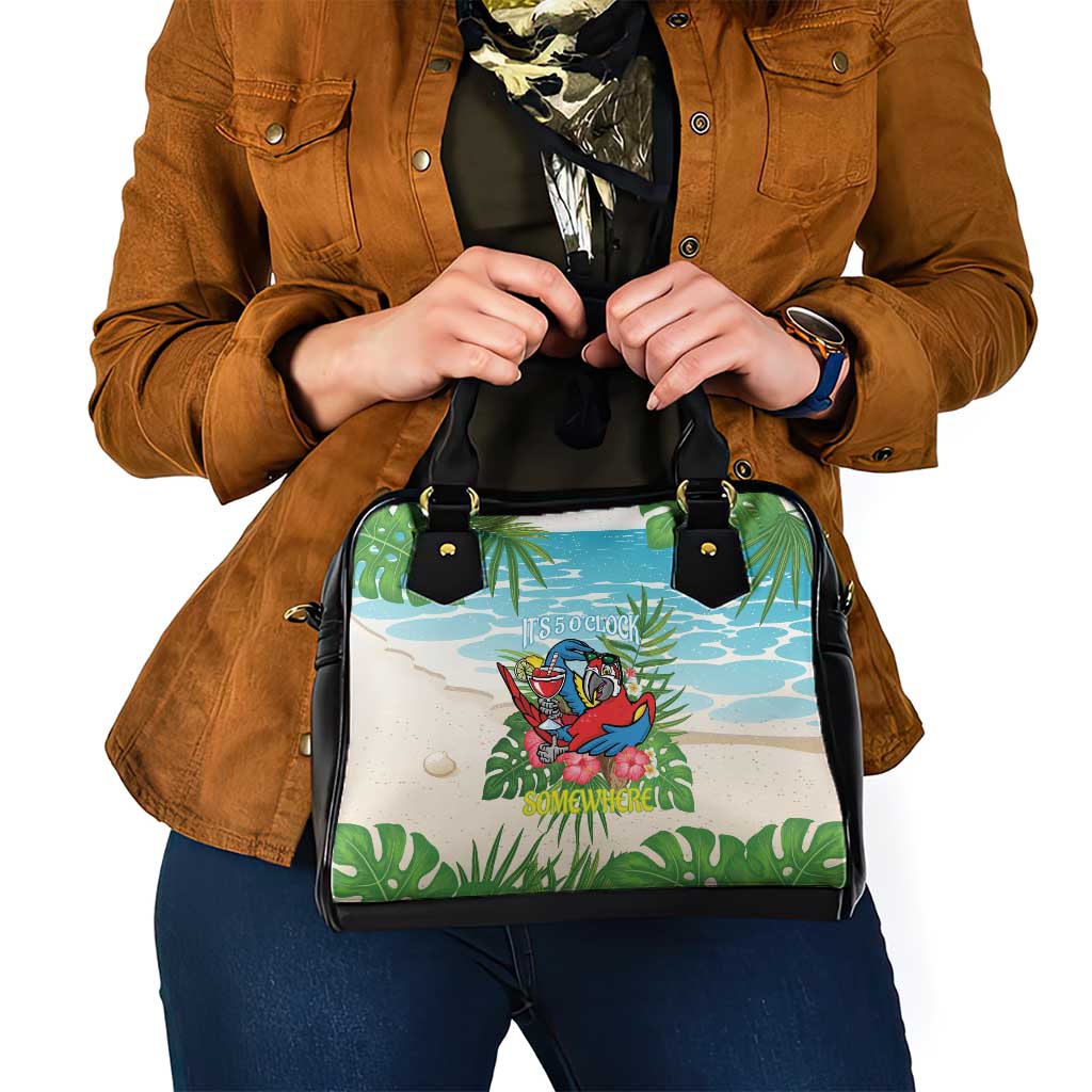 Guyana Christmas Shoulder Handbag Chilling Macaw It's 5 o'clock Somewhere LT14
