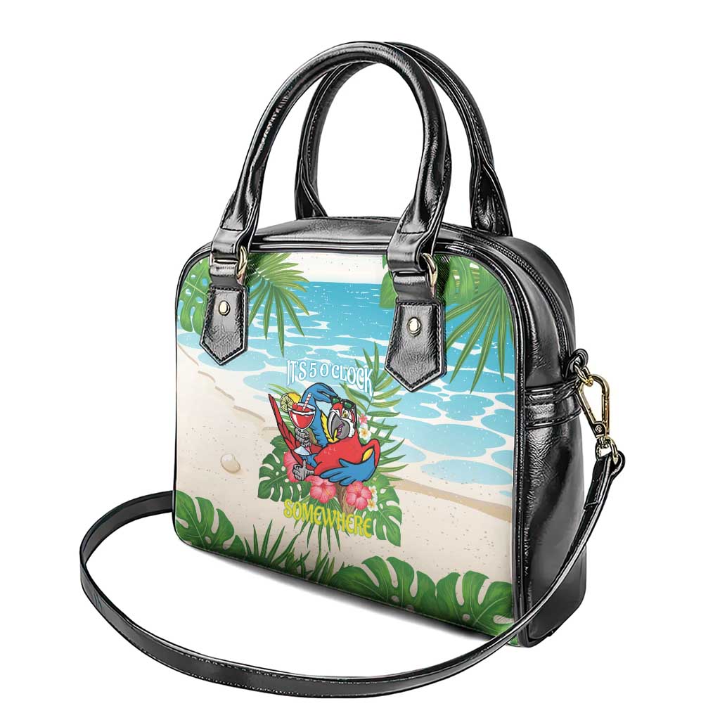Guyana Christmas Shoulder Handbag Chilling Macaw It's 5 o'clock Somewhere LT14
