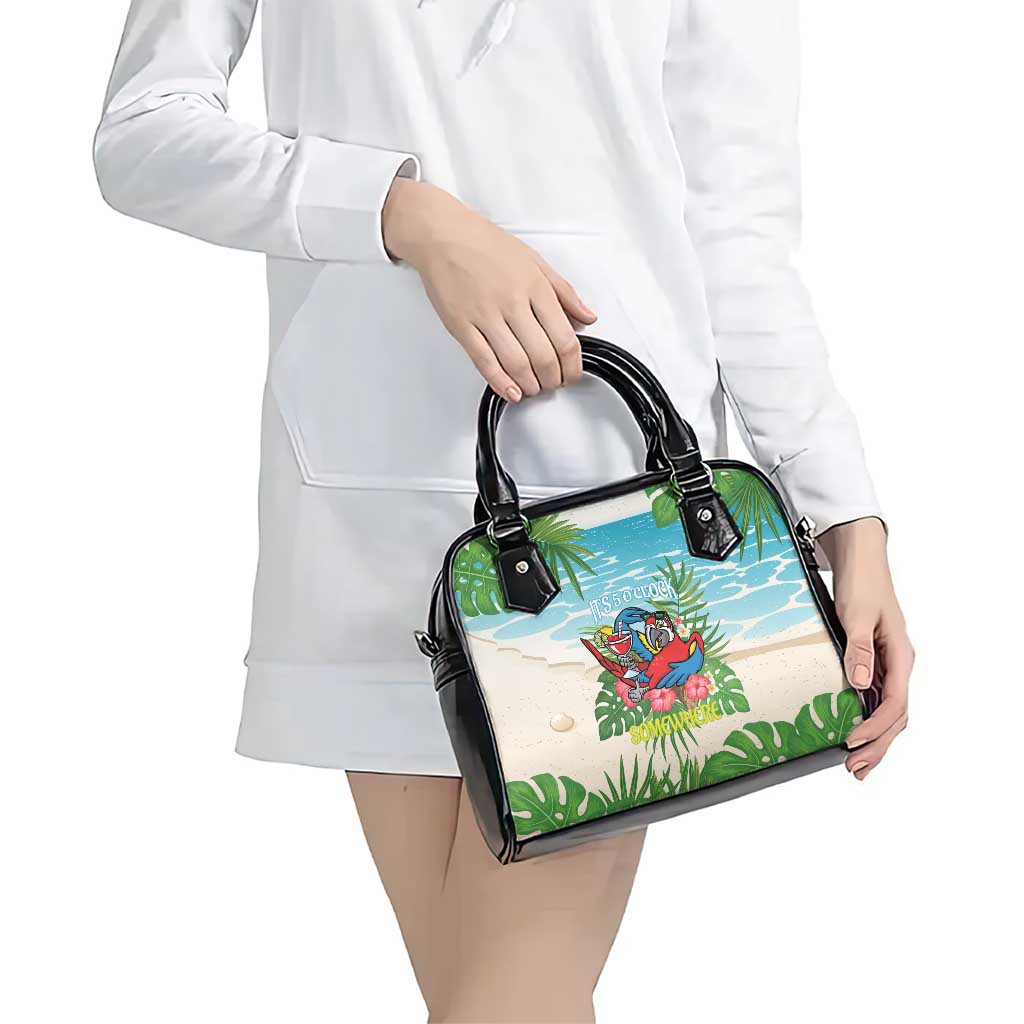 Guyana Christmas Shoulder Handbag Chilling Macaw It's 5 o'clock Somewhere LT14