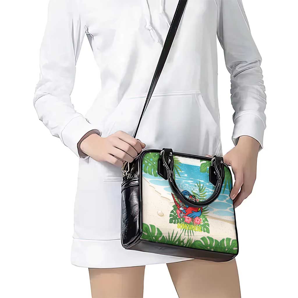 Guyana Christmas Shoulder Handbag Chilling Macaw It's 5 o'clock Somewhere LT14