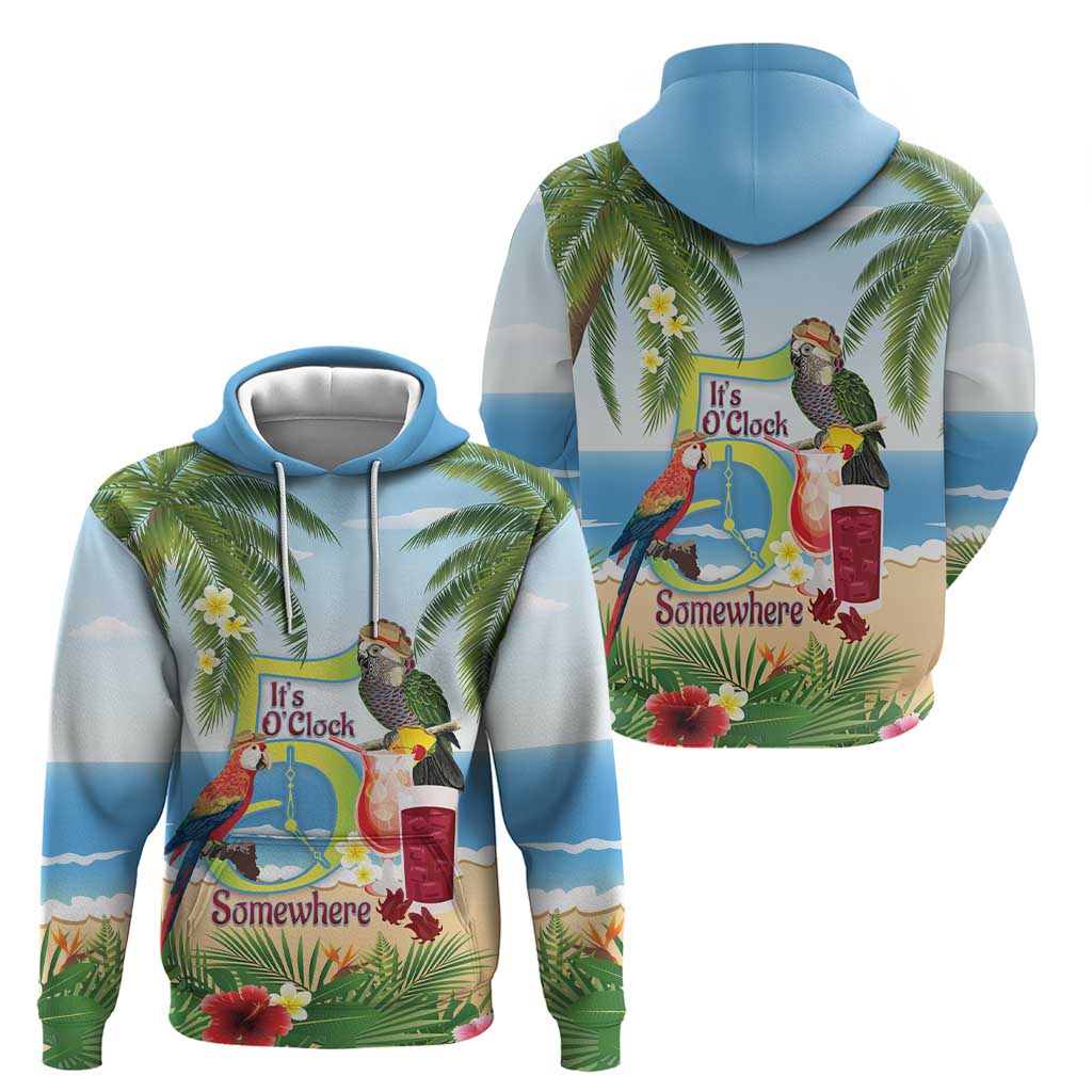 Guyana Christmas Hoodie Macaw Red-fan Parrot Tropical Vibes LT14