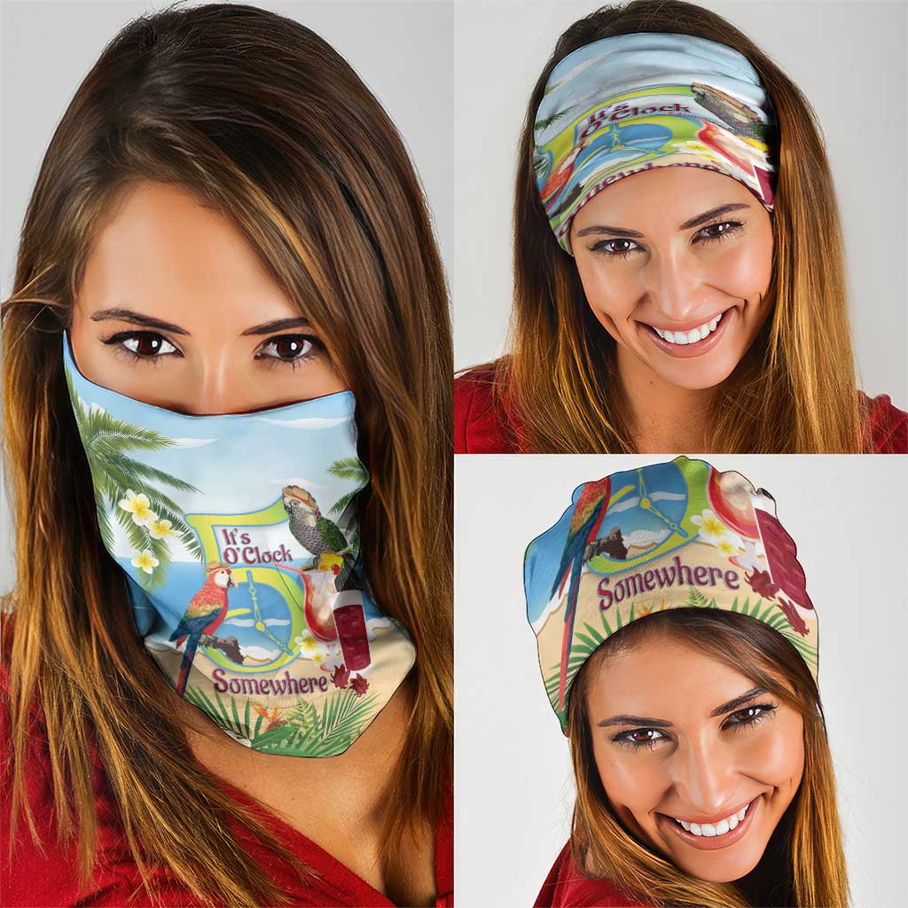 Guyana Christmas Neck Gaiter Macaw Red-fan Parrot Tropical Vibes LT14