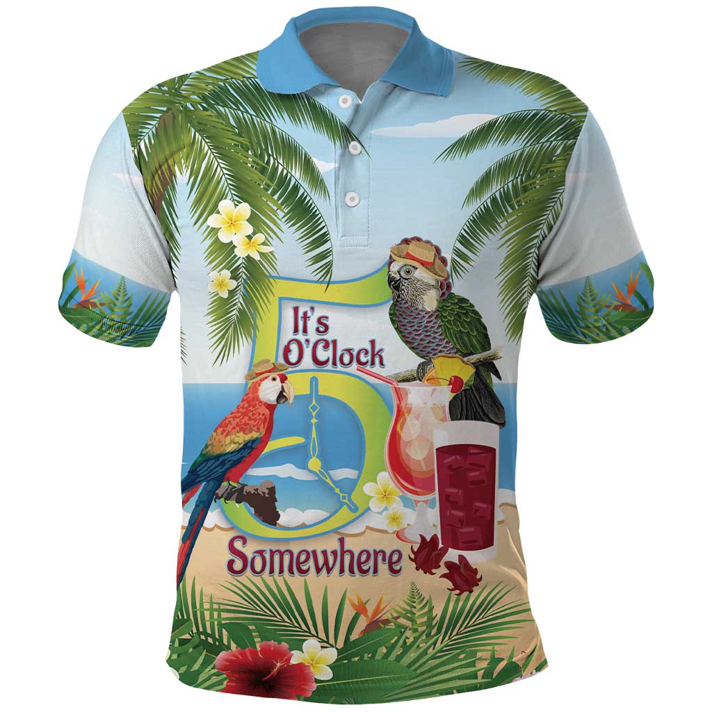 Guyana Christmas Polo Shirt Macaw Red-fan Parrot Tropical Vibes LT14