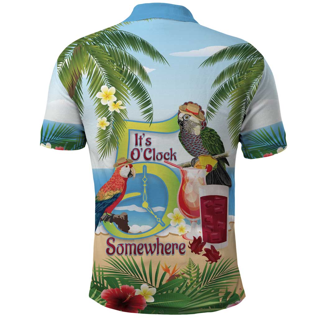 Guyana Christmas Polo Shirt Macaw Red-fan Parrot Tropical Vibes LT14