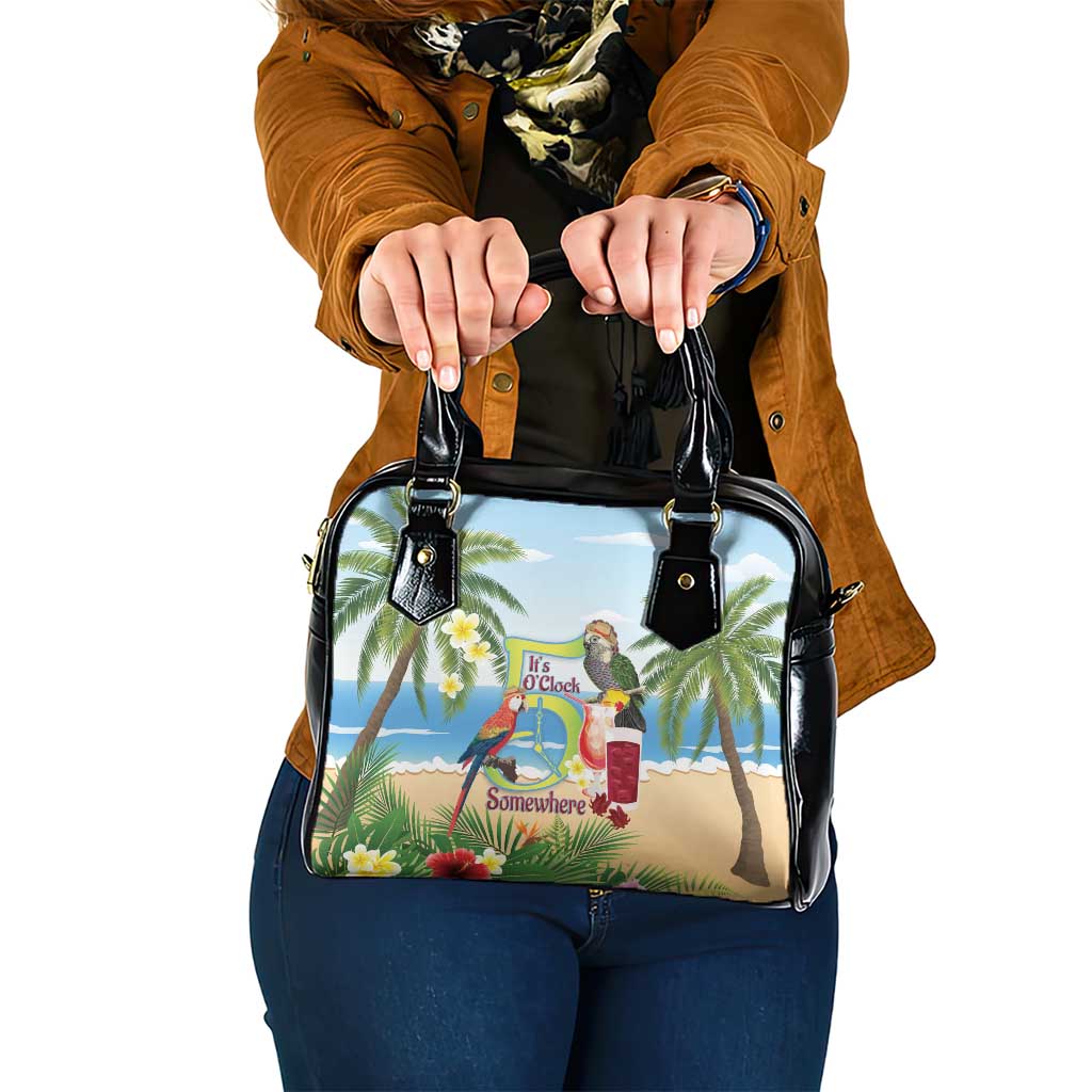 Guyana Christmas Shoulder Handbag Macaw Red-fan Parrot Tropical Vibes LT14