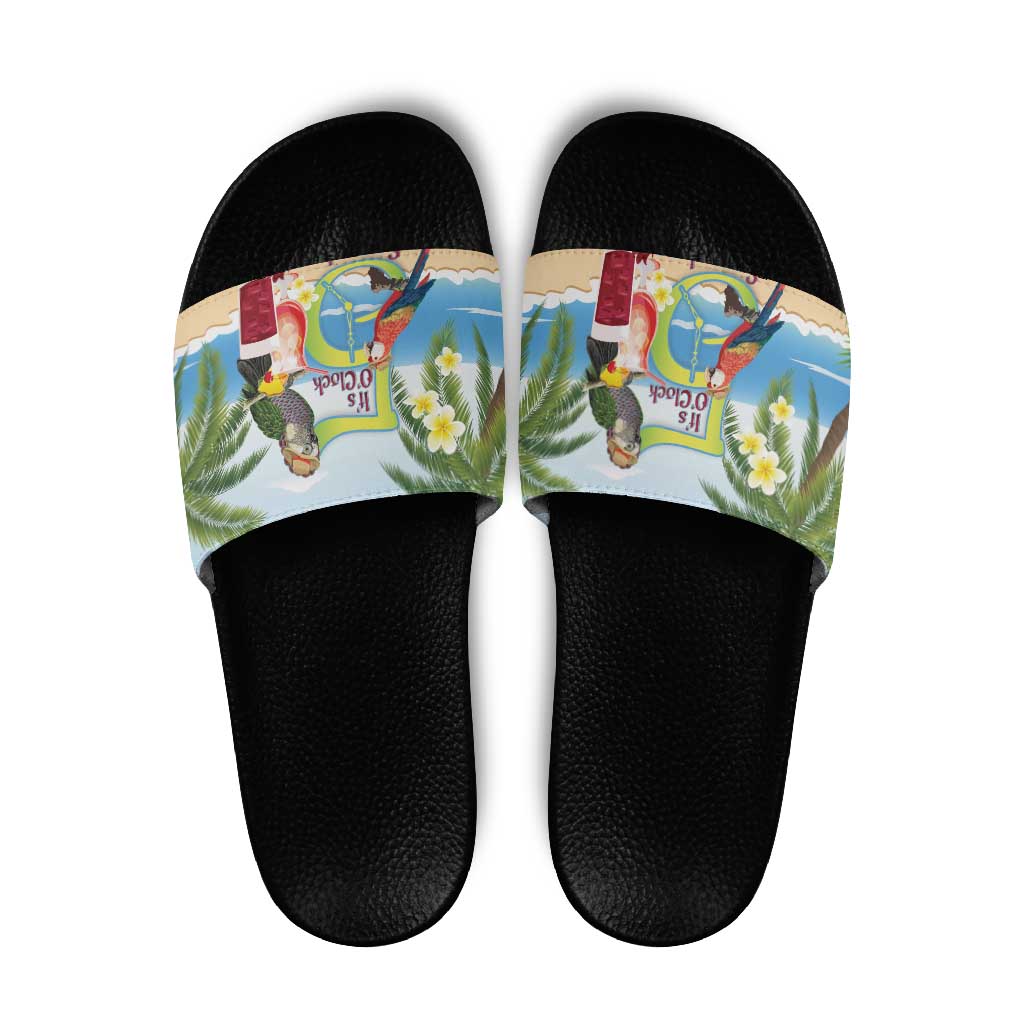 Guyana Christmas Slide Sandals Macaw Red-fan Parrot Tropical Vibes LT14