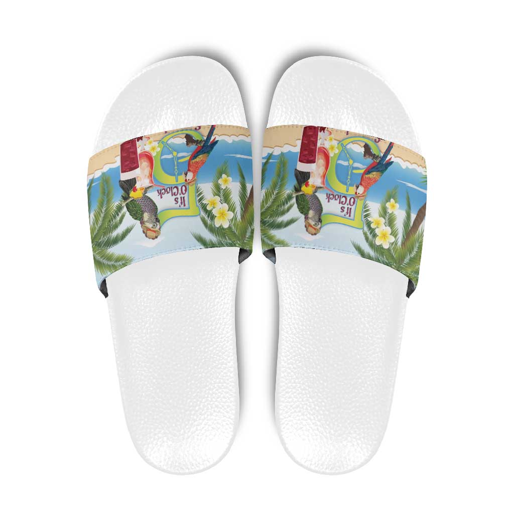 Guyana Christmas Slide Sandals Macaw Red-fan Parrot Tropical Vibes LT14