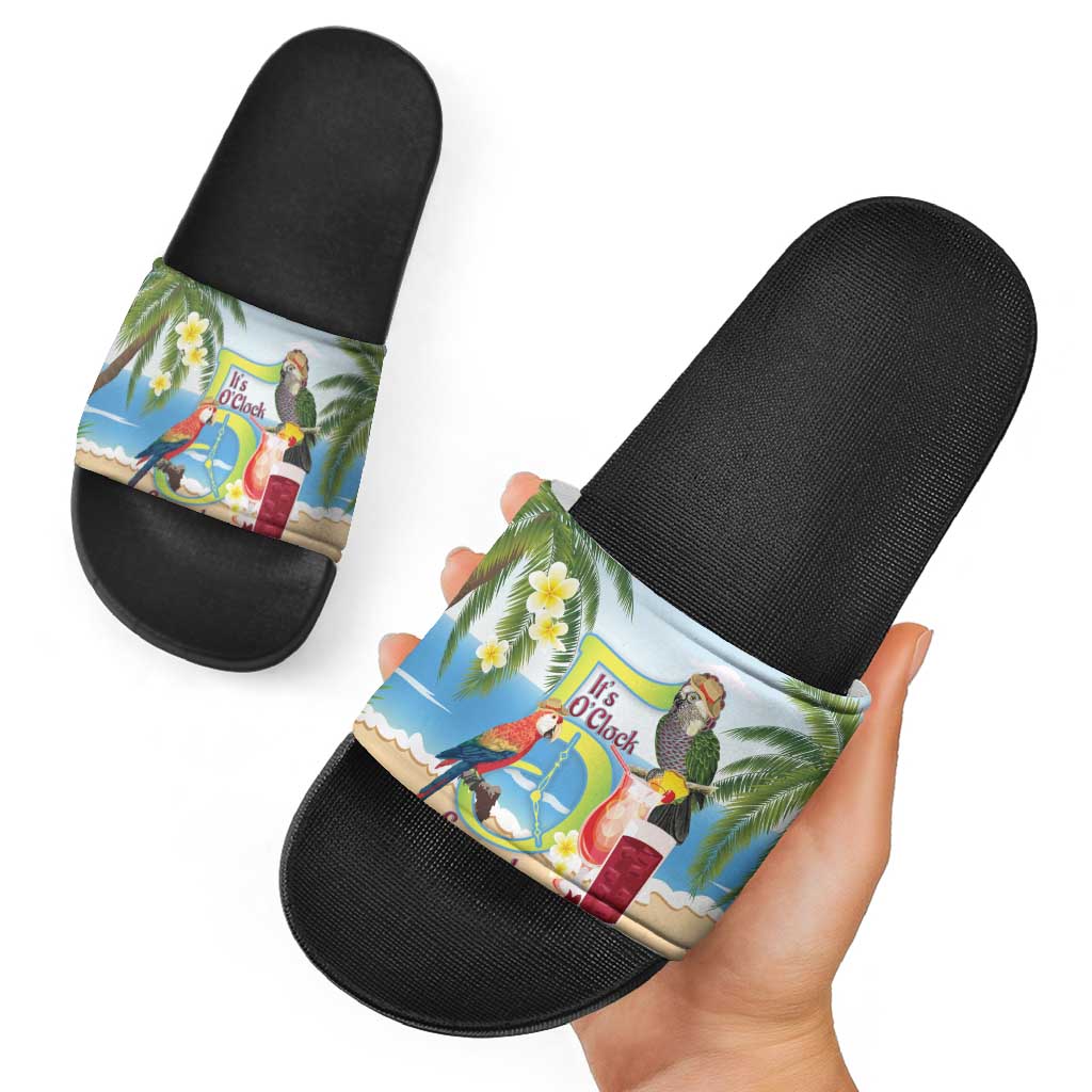 Guyana Christmas Slide Sandals Macaw Red-fan Parrot Tropical Vibes LT14