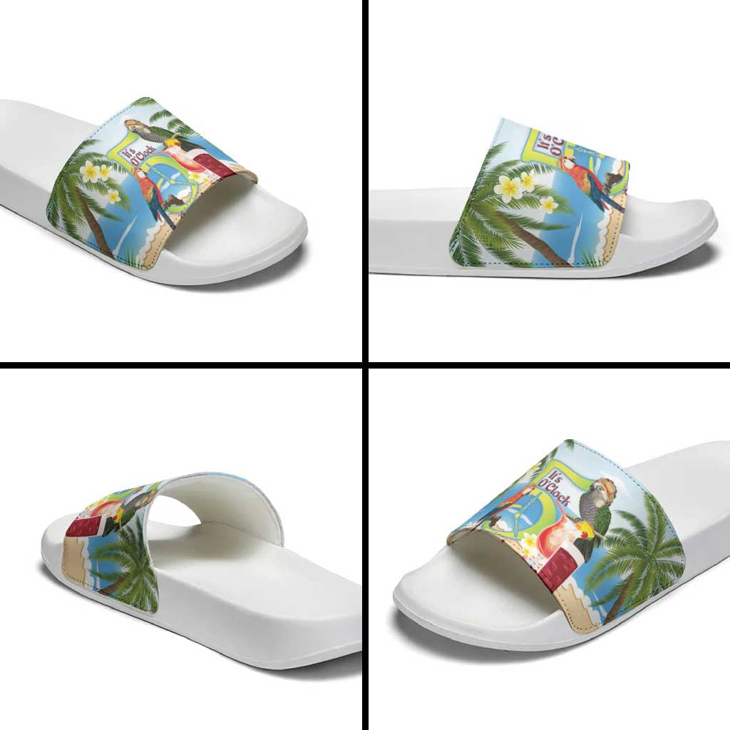 Guyana Christmas Slide Sandals Macaw Red-fan Parrot Tropical Vibes LT14