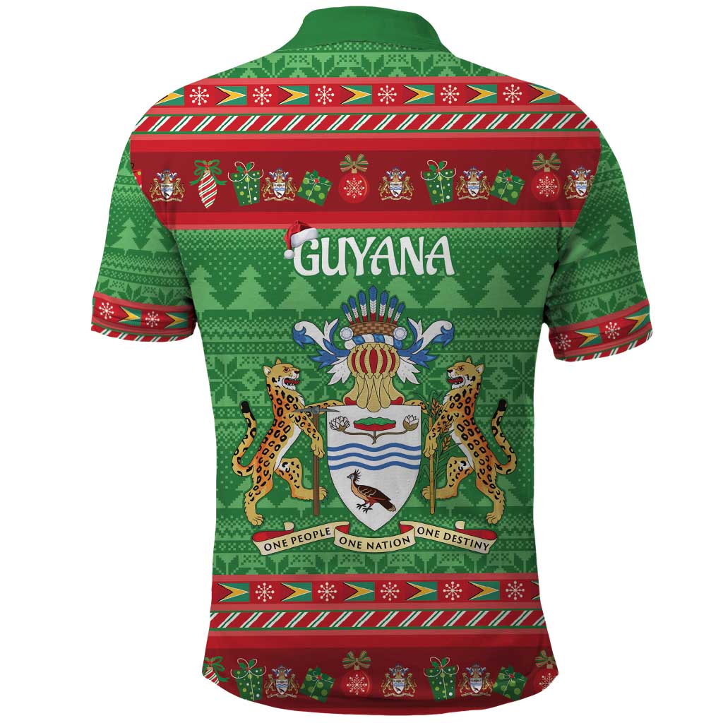 Guyana Christmas Polo Shirt Santa With Macaw Parrot Merry Xmas LT14