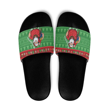 Guyana Christmas Slide Sandals Santa With Macaw Parrot Merry Xmas LT14