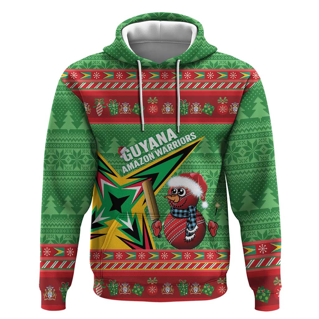 Personalized Guyana Cricket Christmas Hoodie Amazon Warriors Merry Xmas LT14