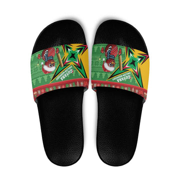 Guyana Cricket Christmas Slide Sandals Amazon Warriors Merry Xmas LT14