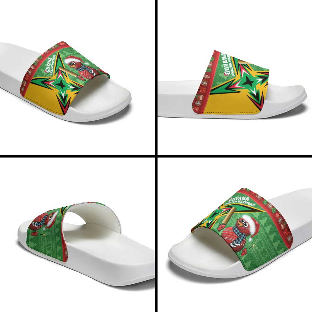 Guyana Cricket Christmas Slide Sandals Amazon Warriors Merry Xmas LT14