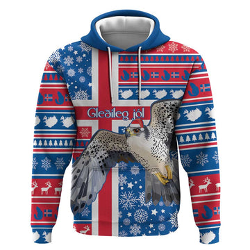 Iceland Christmas Hoodie Gyrfalcon Santa Merry Xmas LT14