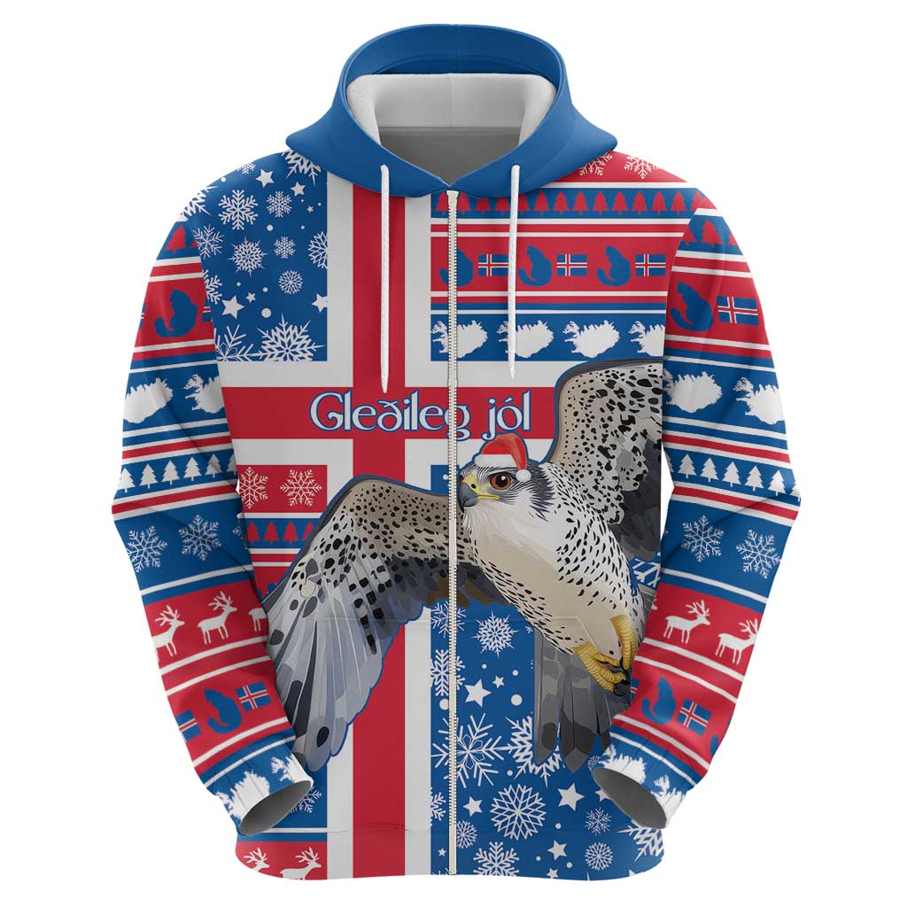 Iceland Christmas Hoodie Gyrfalcon Santa Merry Xmas LT14