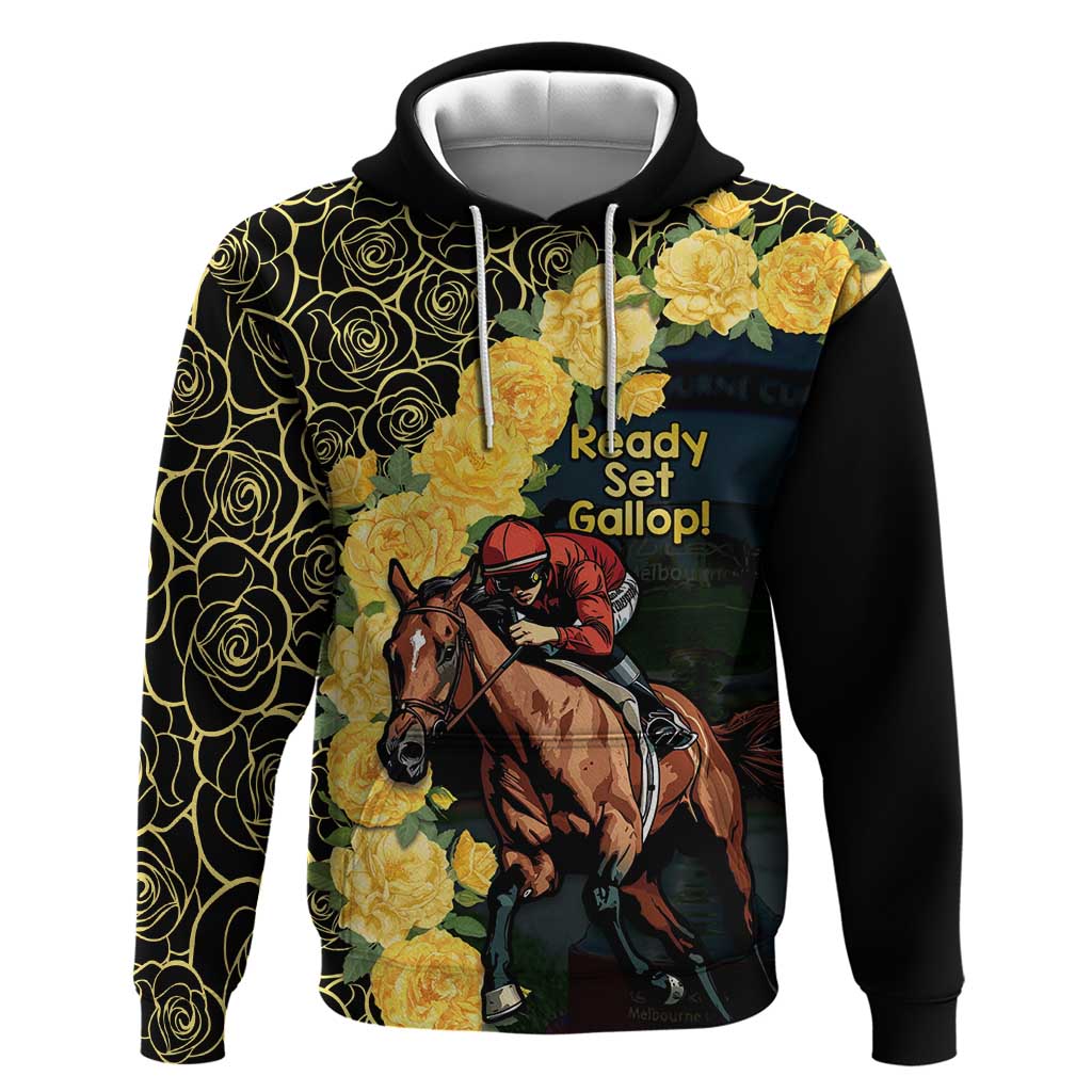 Melbourne Horse Racing Hoodie Yellow Roses - Ready Set Gallop! LT14