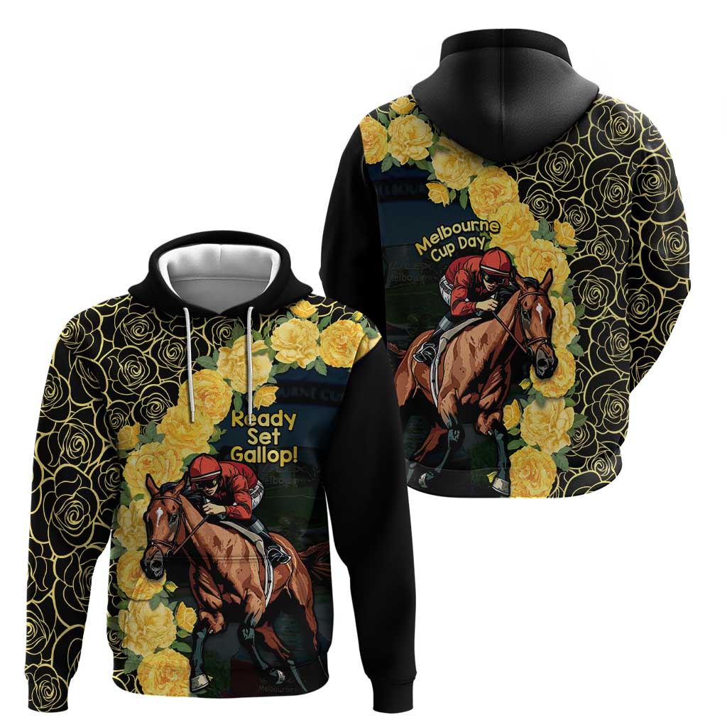 Melbourne Horse Racing Hoodie Yellow Roses - Ready Set Gallop! LT14