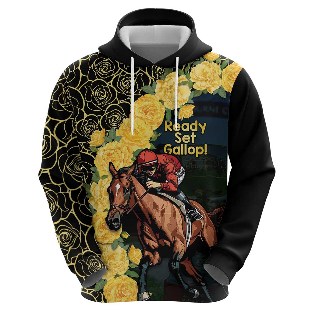 Melbourne Horse Racing Hoodie Yellow Roses - Ready Set Gallop! LT14