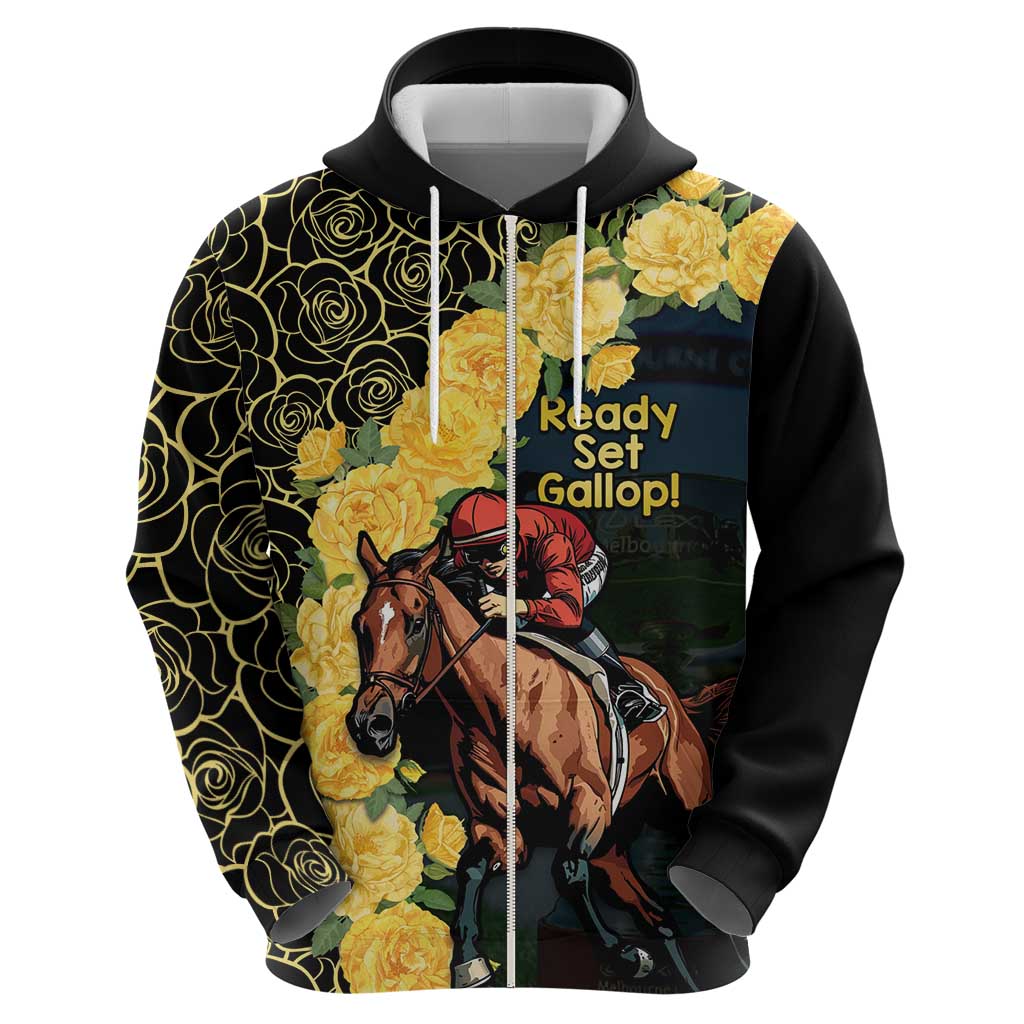 Melbourne Horse Racing Hoodie Yellow Roses - Ready Set Gallop! LT14