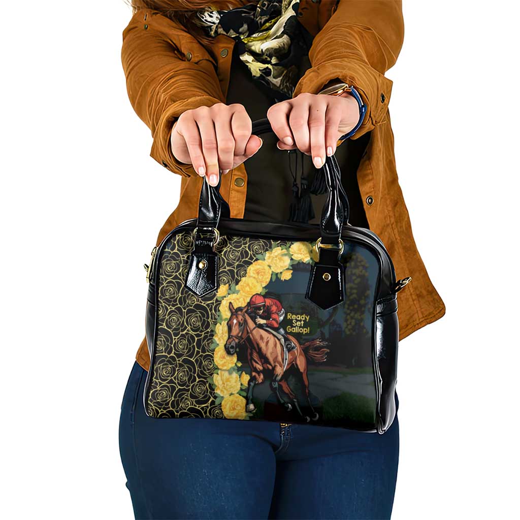 Melbourne Horse Racing Shoulder Handbag Yellow Roses - Ready Set Gallop! LT14