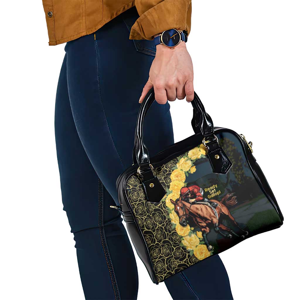 Melbourne Horse Racing Shoulder Handbag Yellow Roses - Ready Set Gallop! LT14