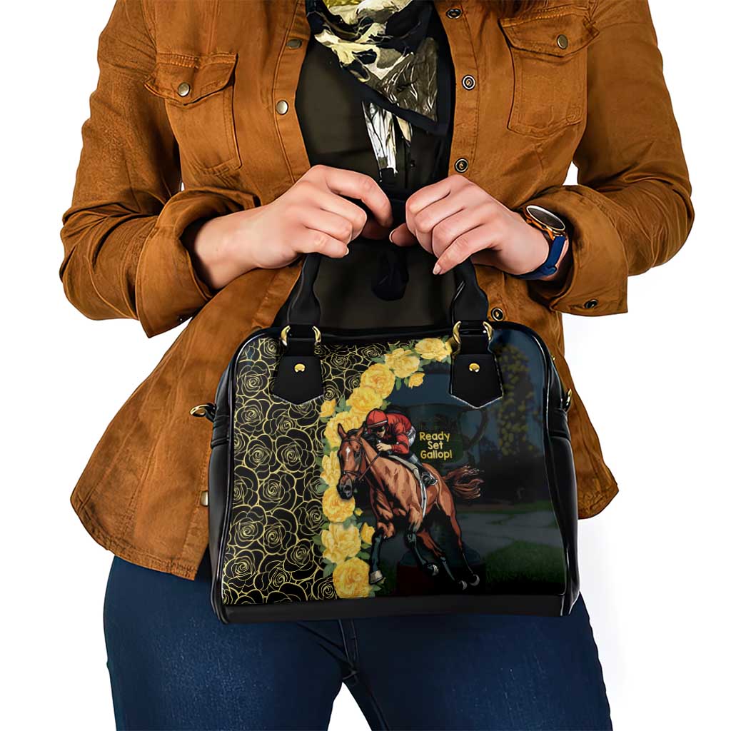 Melbourne Horse Racing Shoulder Handbag Yellow Roses - Ready Set Gallop! LT14
