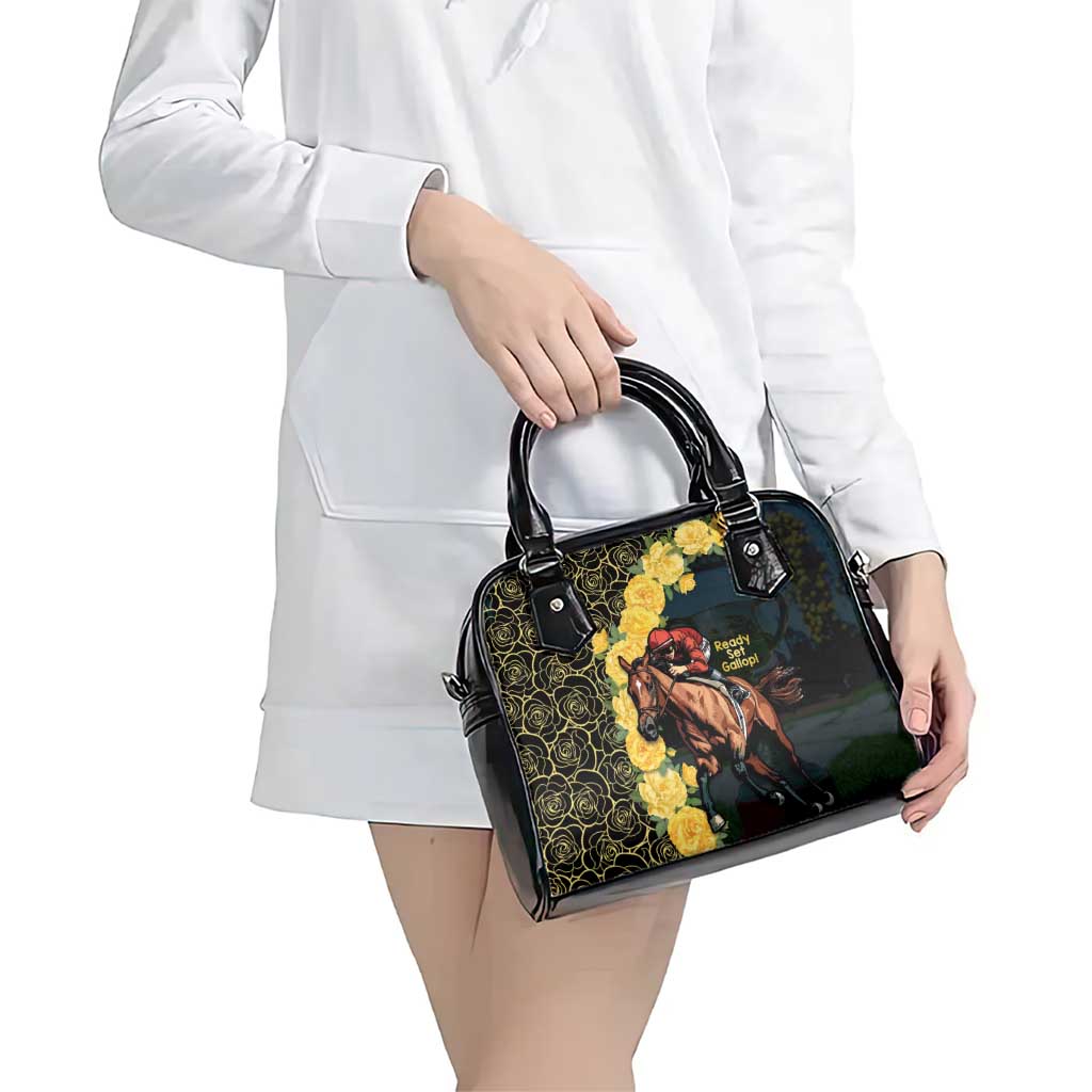 Melbourne Horse Racing Shoulder Handbag Yellow Roses - Ready Set Gallop! LT14