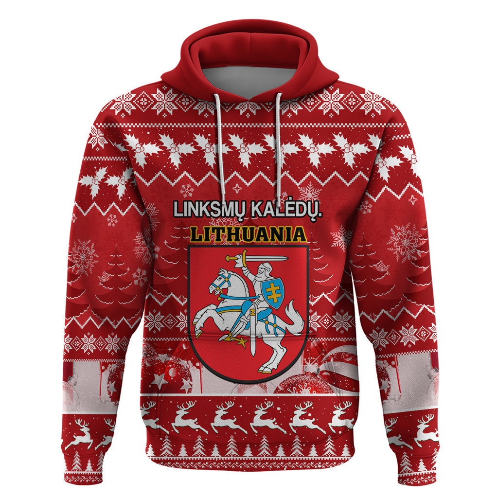 Personalised Lithuania Christmas Hoodie Linksmu Kaledu LT14