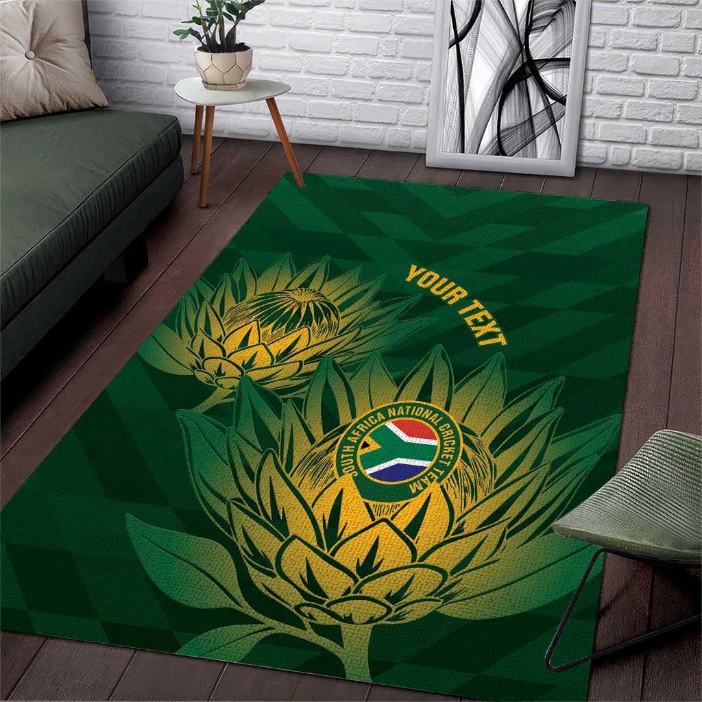 Custom South Africa Cricket Area Rug Go Champions Proteas LT14