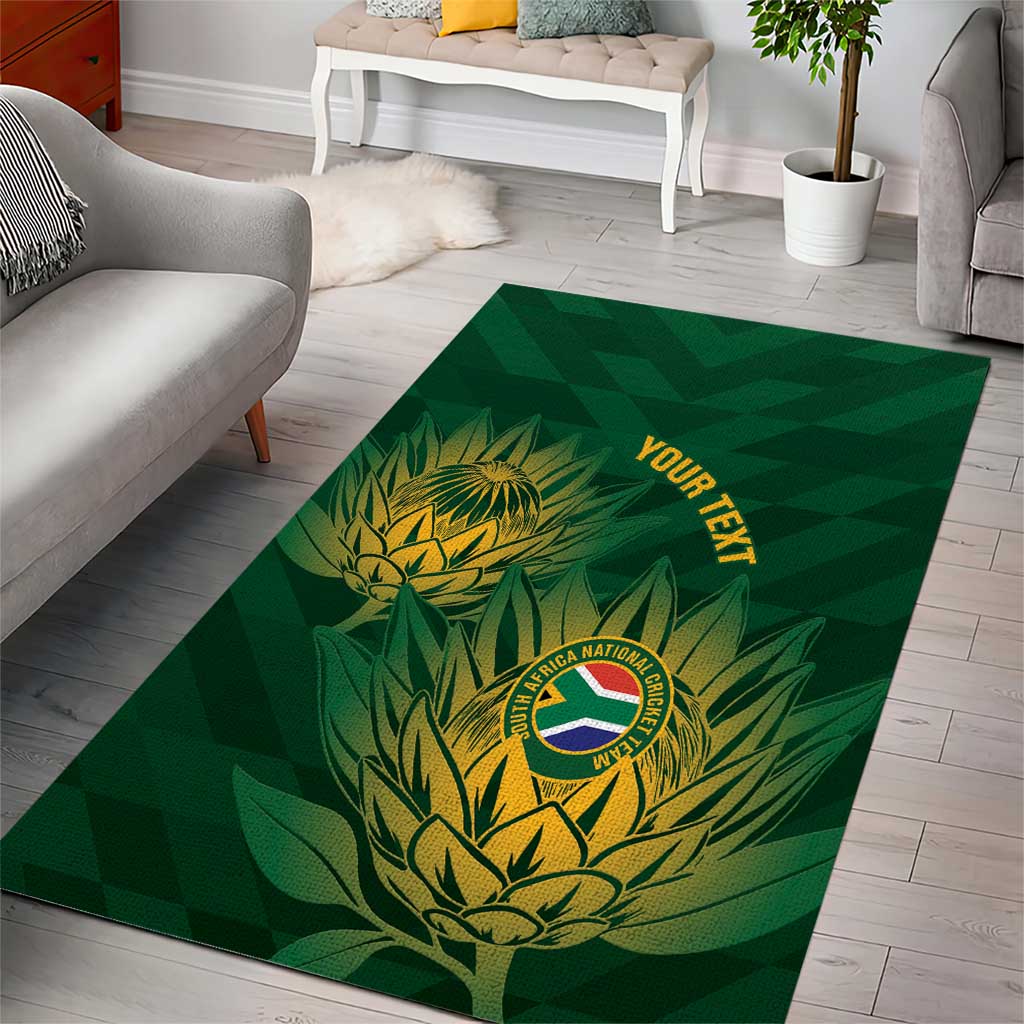 Custom South Africa Cricket Area Rug Go Champions Proteas LT14